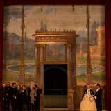 Infine sul fondo del palco fa bella mostra di s� il ritrovato �comodino�: una tempera su tela realizzata nel 1913 dal pittore barese Antonio Lanave e lasciata in abbandono per sessant�anni